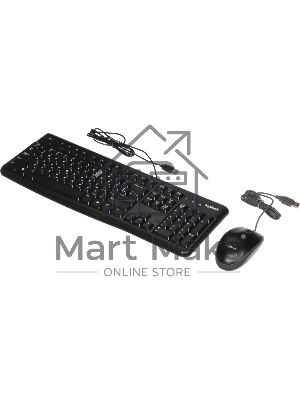Комплект клавиатура+мышь Logitech MK120 проводной, USB, 1000 DPI, чёрный (неоригинальная гравировка)