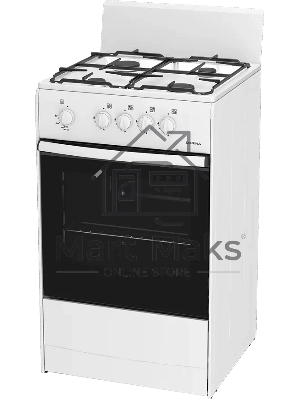 Плита газовая Darina S GM 441 001 W белый/черный, конфорок 4 шт, духовка 50 л, 50 см x 85 см x 51 см