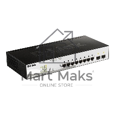 Коммутатор D-Link DGS-1210-08P/G3A, 8×1 Гбит/с PoE + 2×1 Гбит/с SFP, настраиваемый