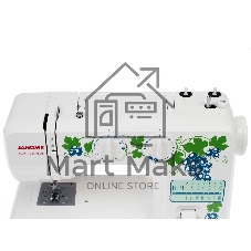 Швейная машина Janome Grape 2016 белый, электромеханическая, вертикальный качающийся, 15 операций, петля полуавтомат