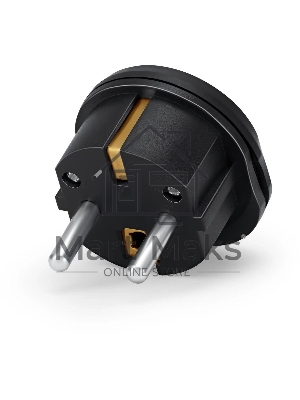 Адаптер-переходник Buro BU-PA01-B, 1 розетка, черный (пакет ПЭ)