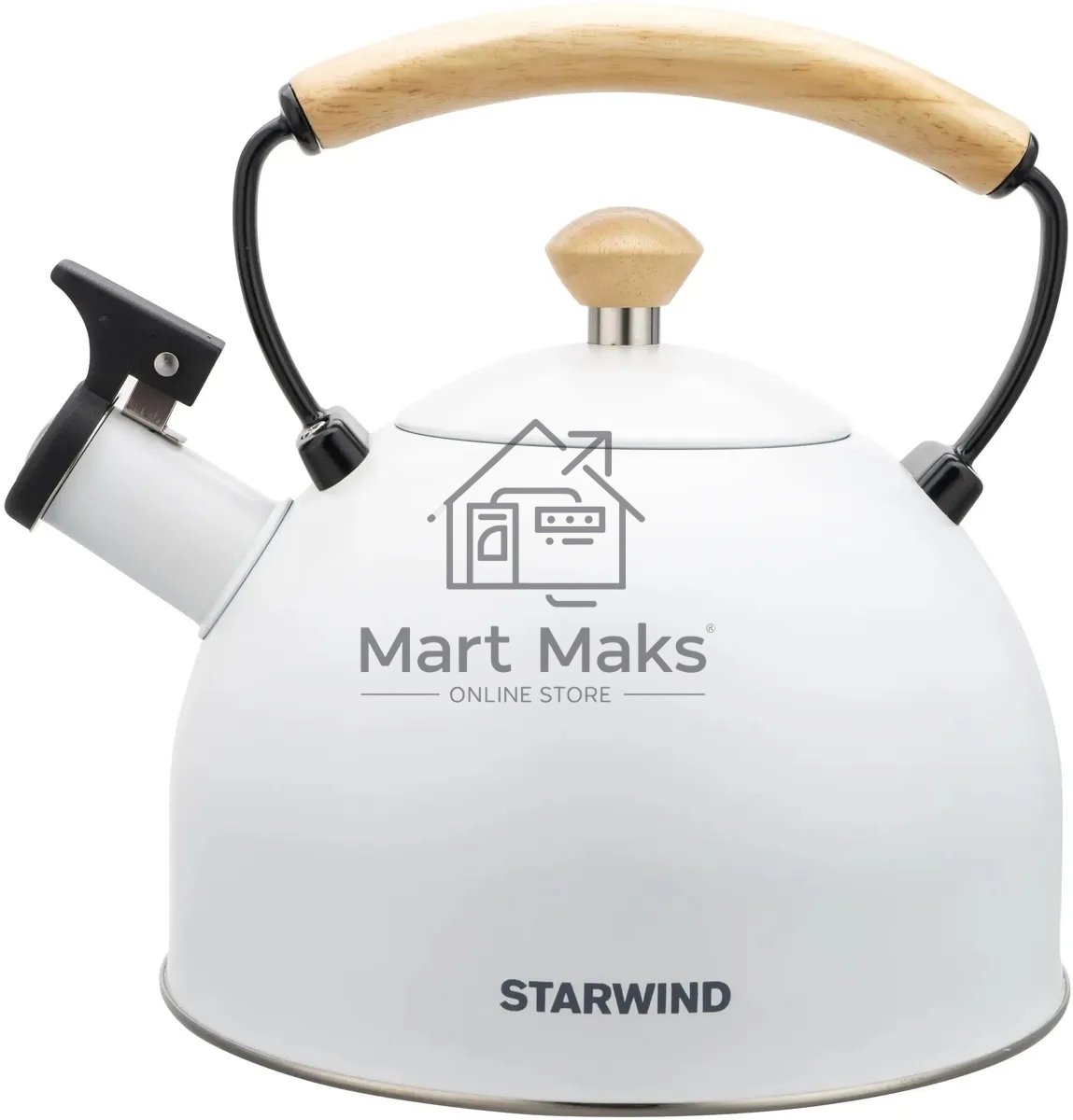 Чайник для плиты металлический Starwind Chef Country 2.5л. белый (SW-CH1712)