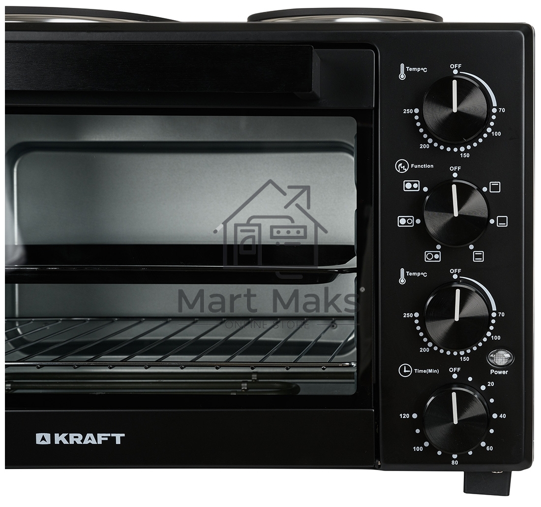 Мини-печь Kraft KFC-MOHP 380 HBL 38 л, 1600 Вт, черный