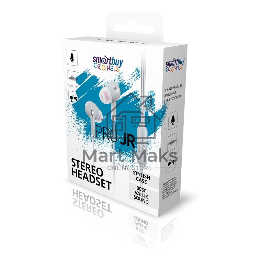 Внутриканальная гарнитура Smartbuy Pro JR, серая (SBH-105-GE)