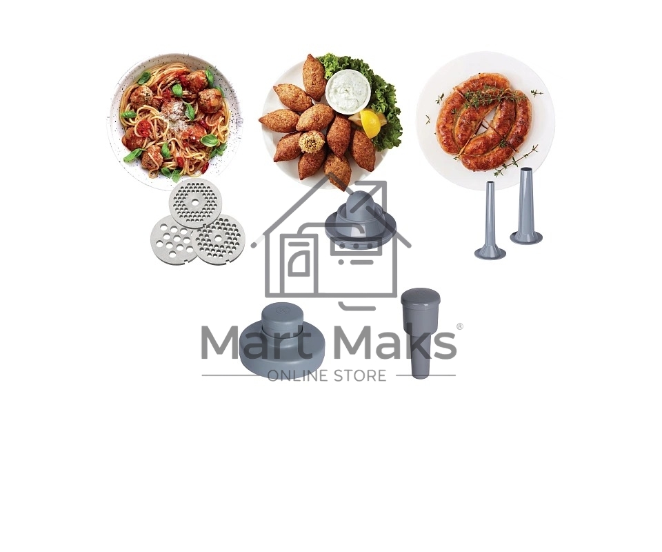 Мясорубка электрическая Kenwood MG 360 белый, 1400 Вт, 1.5 кг/мин, реверс, насадки - 5