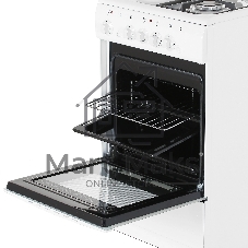 Плита комбинированная De Luxe 506022.03гэ(щ) ЧР-030 белый/черный, конфорок газовых 2 шт и электрических 2 шт, духовка 54 л, 50 см x 85 см x 60 см