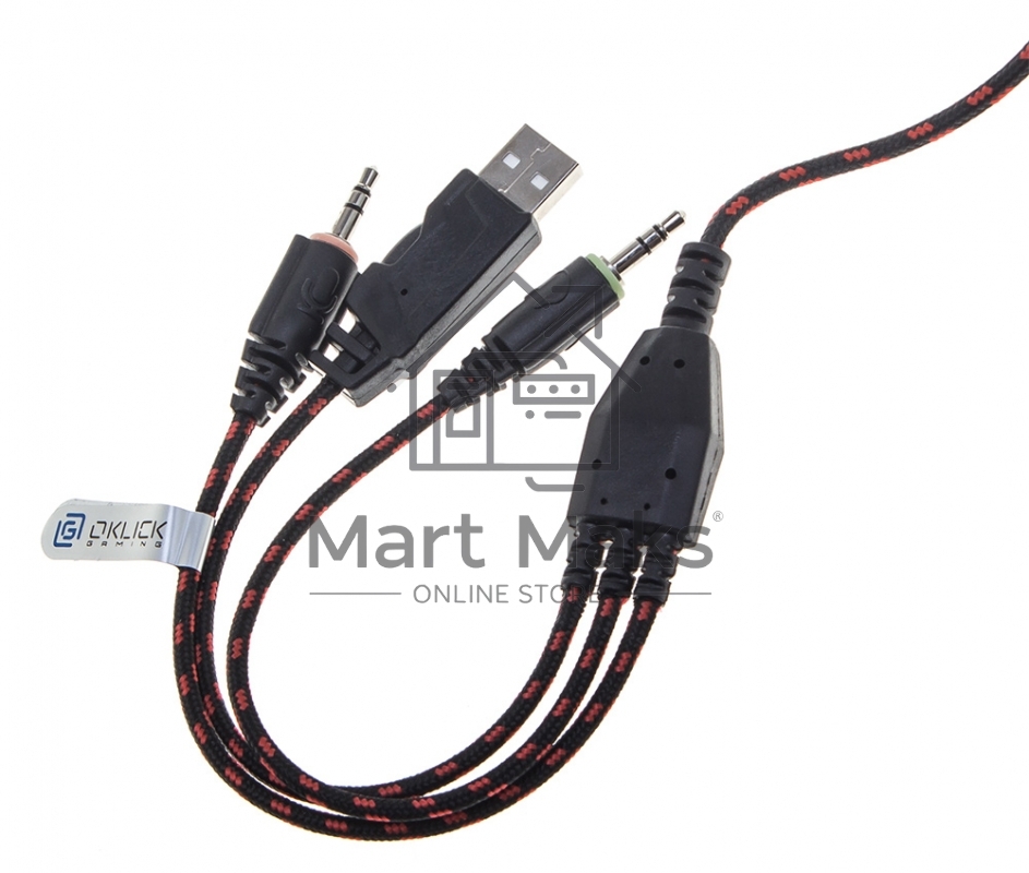 Наушники с микрофоном Oklick HS-L500G черный 2.2м мониторы оголовье