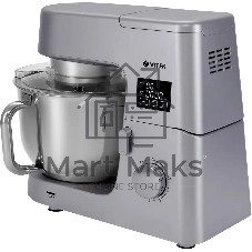 Миксер Vitek VT-PM0550 серебристый, стационарный, 2000 Вт, 6.2 л, 6 скоростей