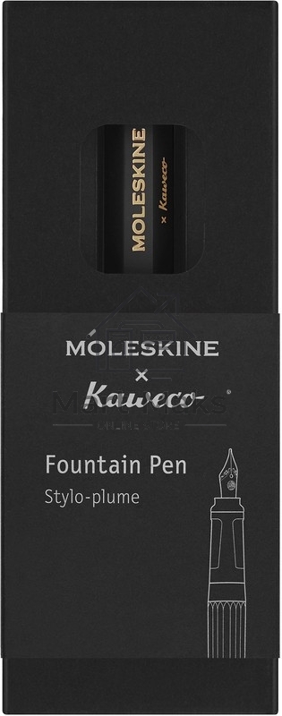 Ручка перьевая Moleskine Kaweco (KAWFOUNTPENMBK) черн M сталь нержавеющая/позолота, синие чернила, подарочная коробка