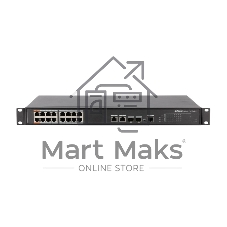 Коммутатор Dahua DH-PFS4218-16ET-190, 16×100 Мбит/с PoE + 2×1 Гбит/с Combo, управляемый