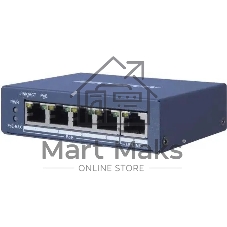 Коммутатор Hikvision DS-3E0505P-E, 4×1 Гбит/с PoE+ + 1×1 Гбит/с, неуправляемый