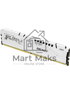 Оперативная память Kingston Fury Beast, DDR5, 32Gb (1x32Gb), 6000MHz, CL36, DIMM, с радиатором, белый