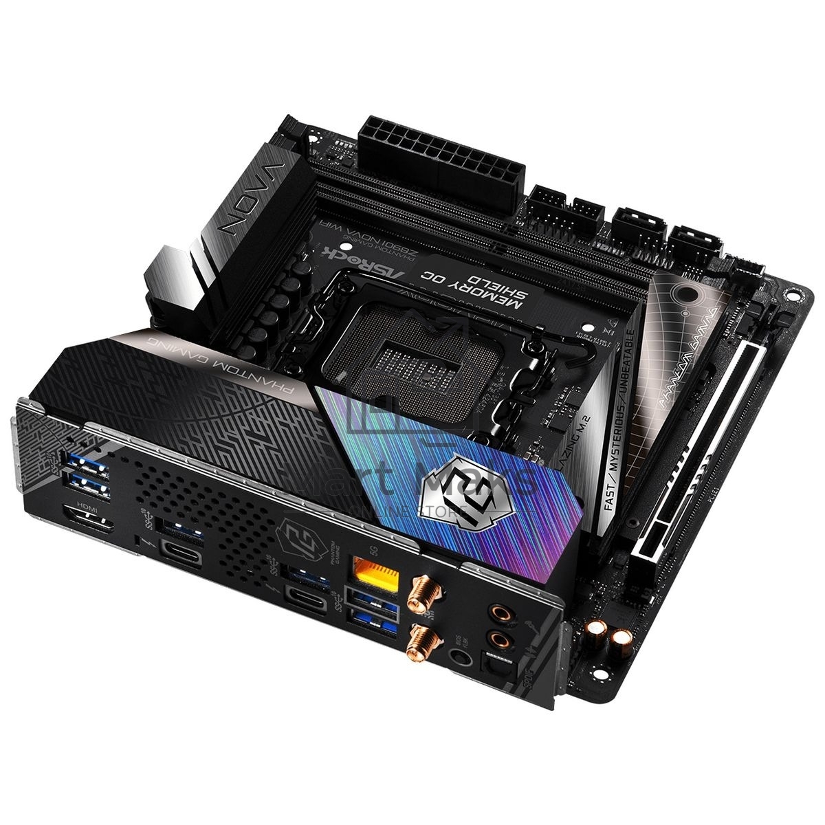 Материнская плата ASRock Z890I Nova WiFi, LGA 1851, Intel Z890, 2xDDR5, 2xSATA, 3xM.2, 1xPCIe 5.0 x16, 2xThunderbolt 4 Type-C, 6xUSB 3.2 Gen2, 2xUSB 3.2 Gen1, 2xUSB 2.0, 1xRJ-45, 1x5Gb LAN, 7.1, Mini-ITX