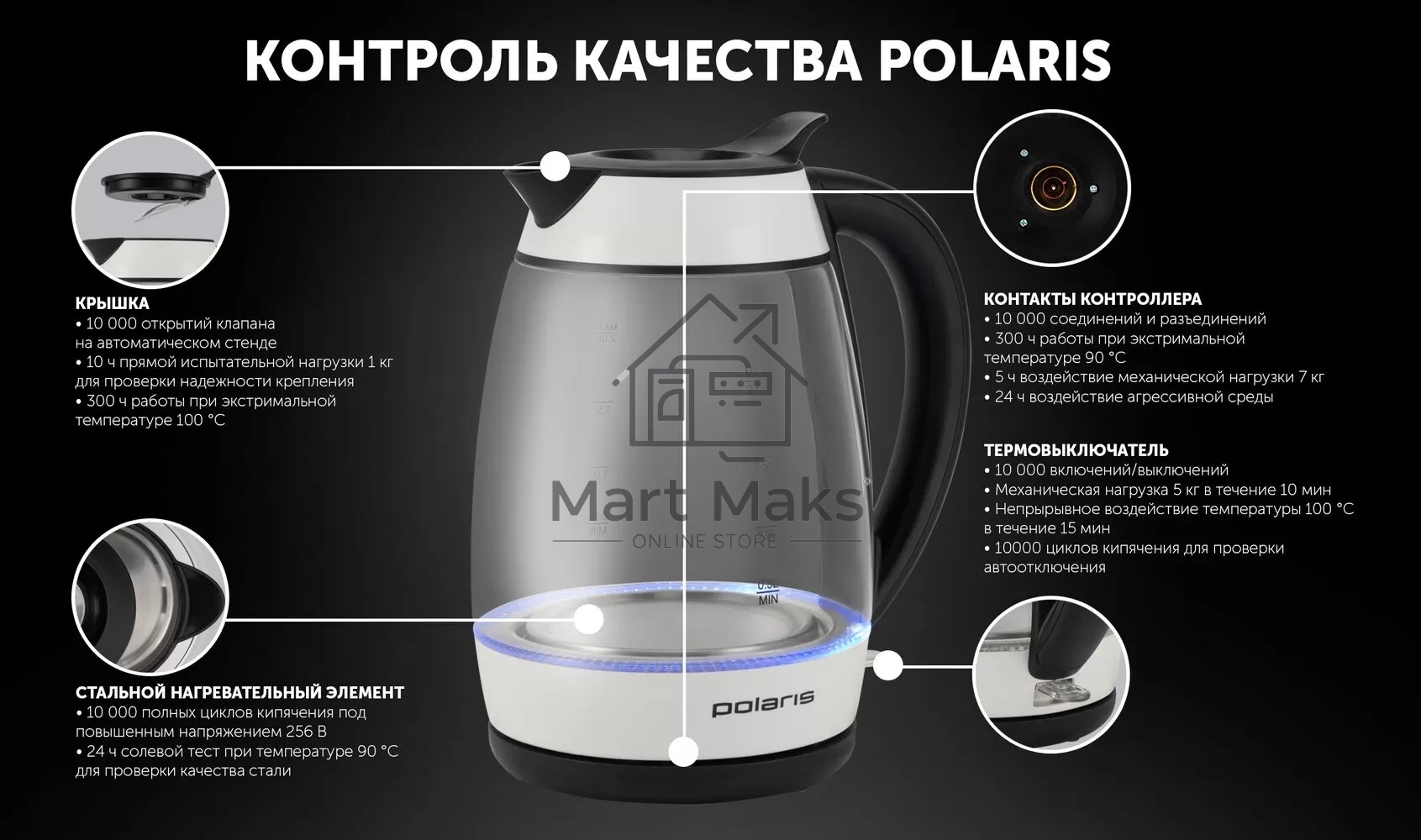 Чайник Polaris PWK-2092СGL белый