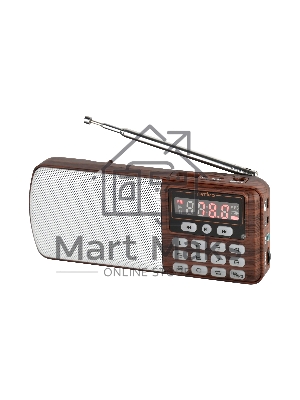 Радиоприемник PERFEO (PF_D0567) ЕГЕРЬ , коричневый