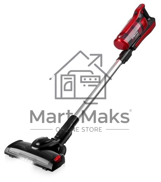 Пылесос вертикальный BRAYER BR4260 красный, питание от аккумулятора, 120 Вт, уборка сухая, пылесборник 0.6 л, работа от АКБ max 40 мин