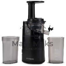 Соковыжималка Hyundai HY-JS2323 чёрный, шнековая вертикальная, 120 Вт, 400 мл, электронное, реверс