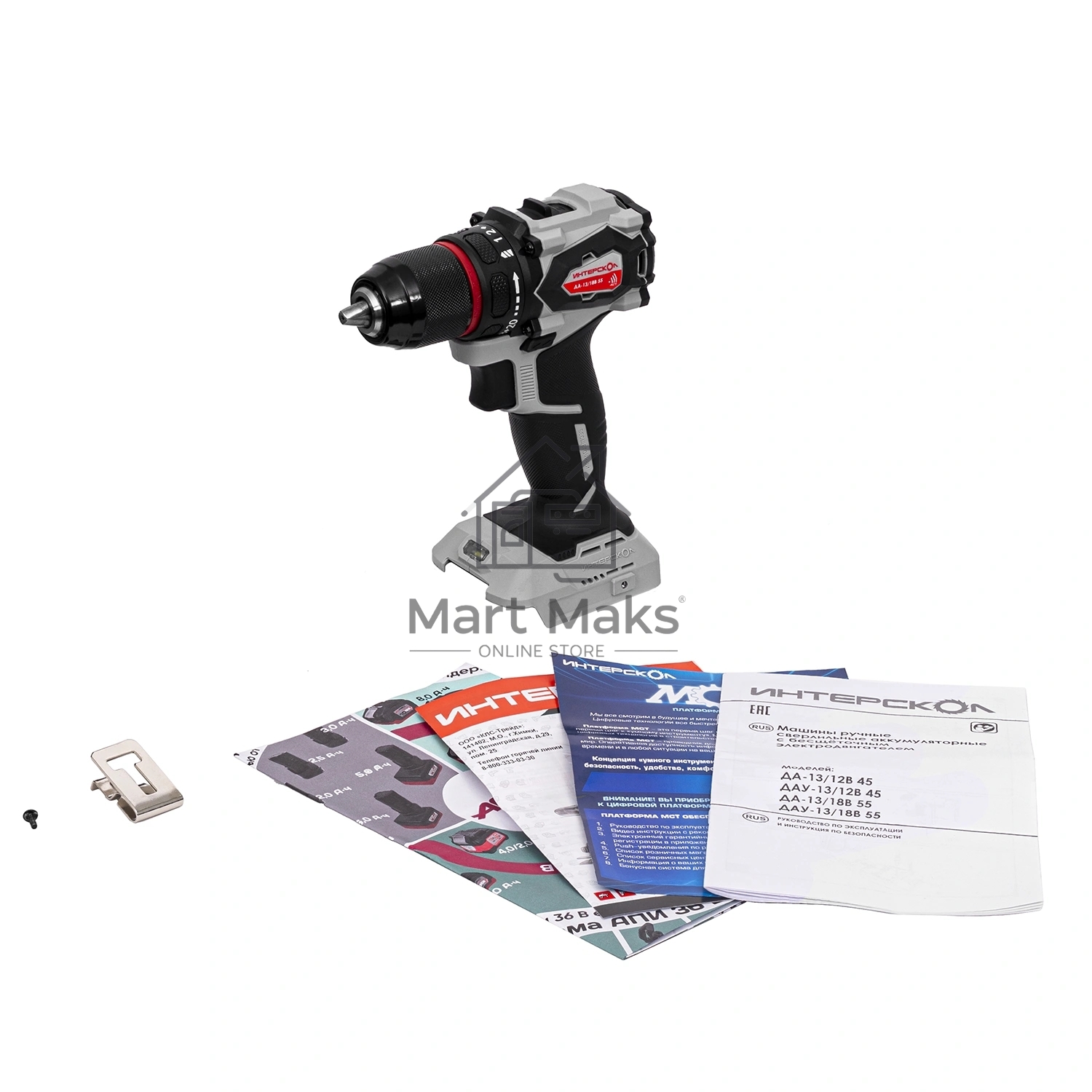 Дрель-шуруповерт Интерскол ДА-13/18В 55 без аккум. и ЗУ 600Вт аккум. патрон:быстрозажимной (952.0.0.70)