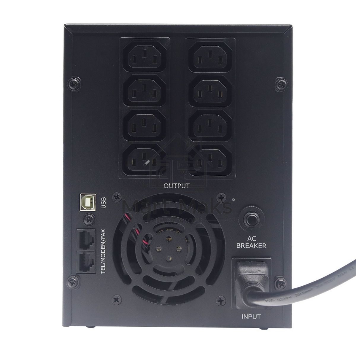 Источник бесперебойного питания (ИБП) Raskat HIL-3000VA (3000VA, 1800Вт, 8xIEC320, LCD, USB type-B, 2xRJ-45)