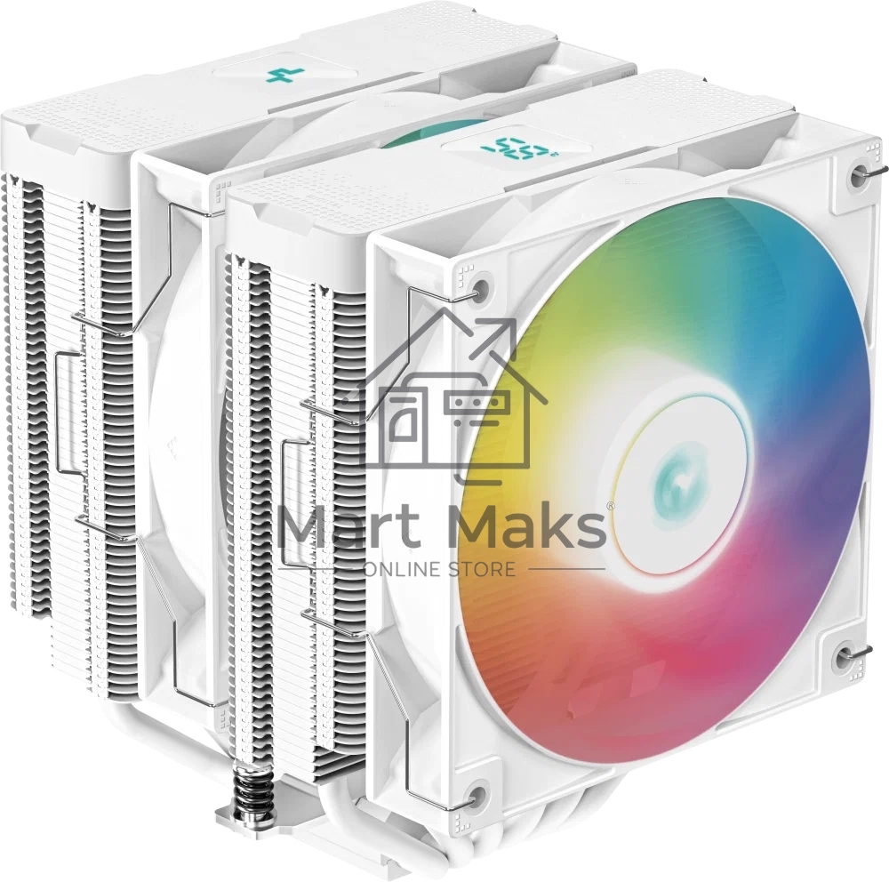 Кулер для процессора DEEPCOOL AG620 DIGITAL WH ARGB белый, 120 мм, алюминий/медь, 1950 об/мин, 29.4 дБ, 4 pin, 260 Вт, 161 мм