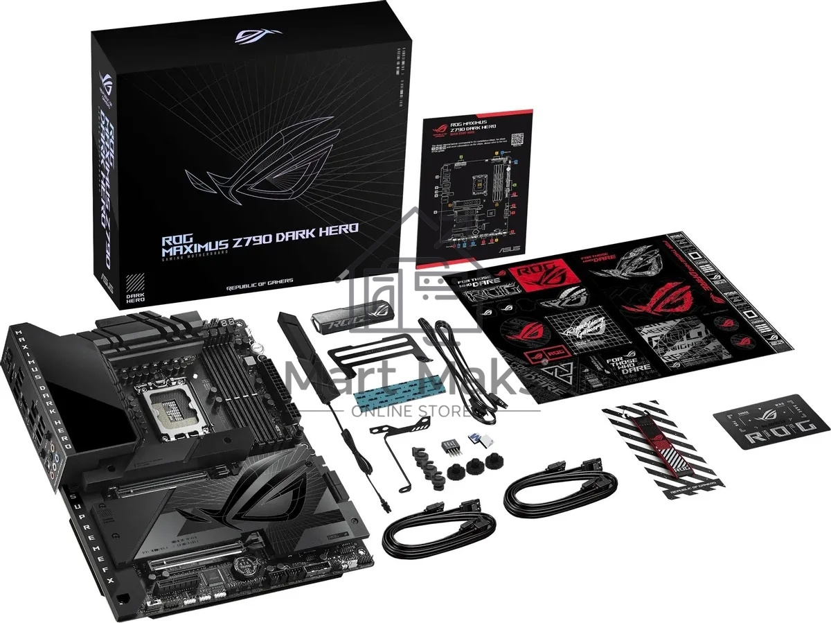 Материнская плата ASUS ROG MAXIMUS Z790 DARK HERO, LGA 1700, Intel Z790, 4xDDR5, 4xSATA, 5xM.2, 1xPCIe 5.0 x8, 1xPCIe 5.0 x16, 1xHDMI, 2xUSB-C 3.2 Gen 2, 1x 2.5Gb LAN, 4xUSB-A 3.2 Gen 1, 5xUSB-A 3.2 Gen 2, 5x3.5 мм, 7.1, Standard-ATX