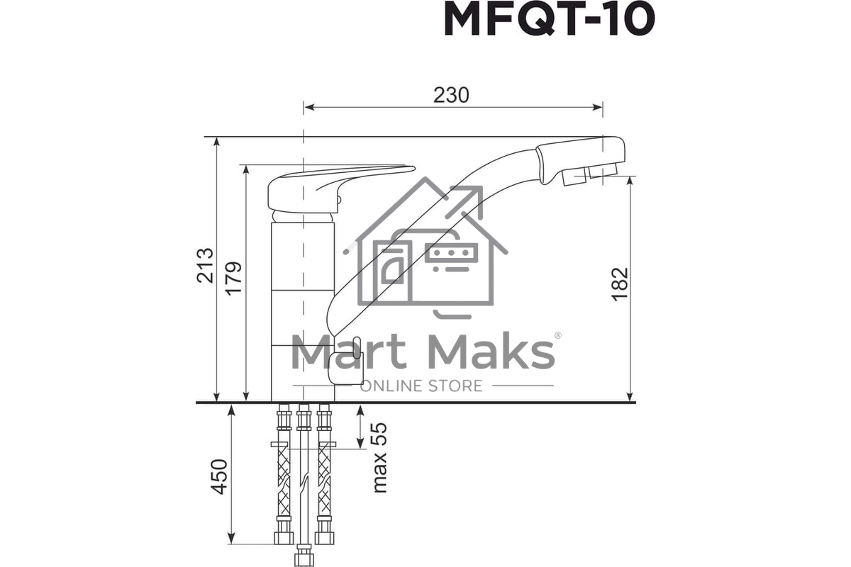 Кухонный смеситель Maunfeld MFQT-10B черный