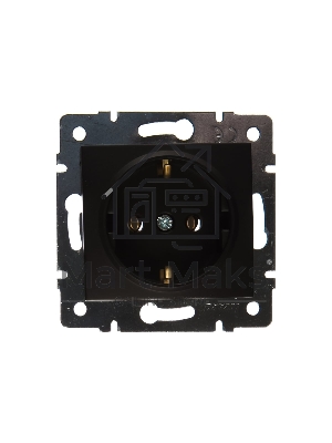 Механизм розетки 1-м СП KARINA термопласт с заземл. черный бархат LEZARD 707-4288-122B