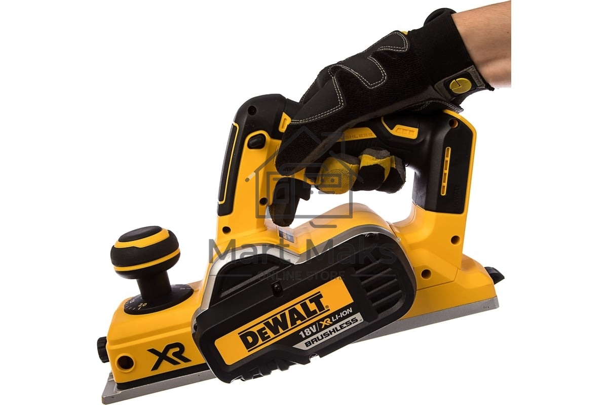 Аккумуляторный бесщеточный рубанок XR DeWalt DCP580N-XJ черный/желтый