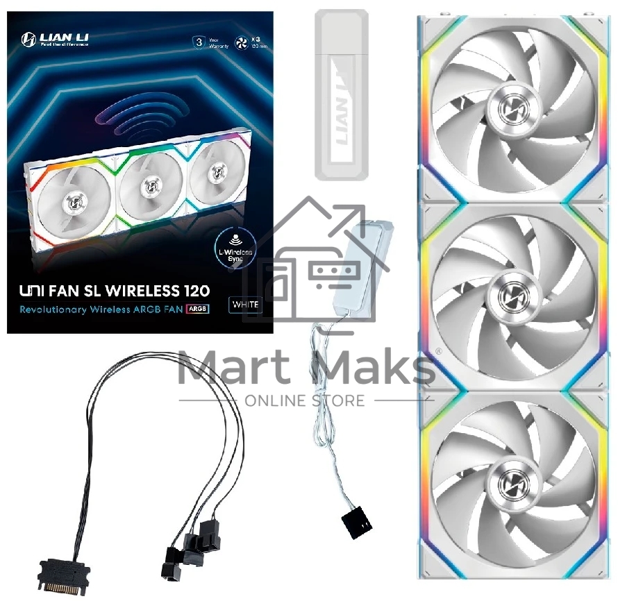 Комплект вентиляторов для корпуса Lian Li Uni Fan SL Wireless 120 белый (G99.12SL1W3W.00)