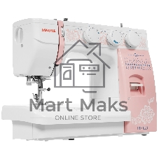 Швейная машина Janome HD1023 белый/розовый, электромеханическая, вертикальный качающийся, 25 операций, автоматическая петля
