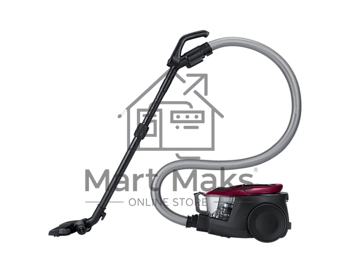 Пылесос Samsung VC18M31A0HP бордовый/черный, 380/1800 Вт, уборка сухая, пылесборник контейнер 2 л