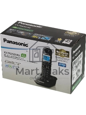 Телефон беспроводной (DECT) Panasonic KX-TG2521RUT (титан) АОН, Caller ID,спикерфон,голосовой АОН,полифония,цифровой автоответчик