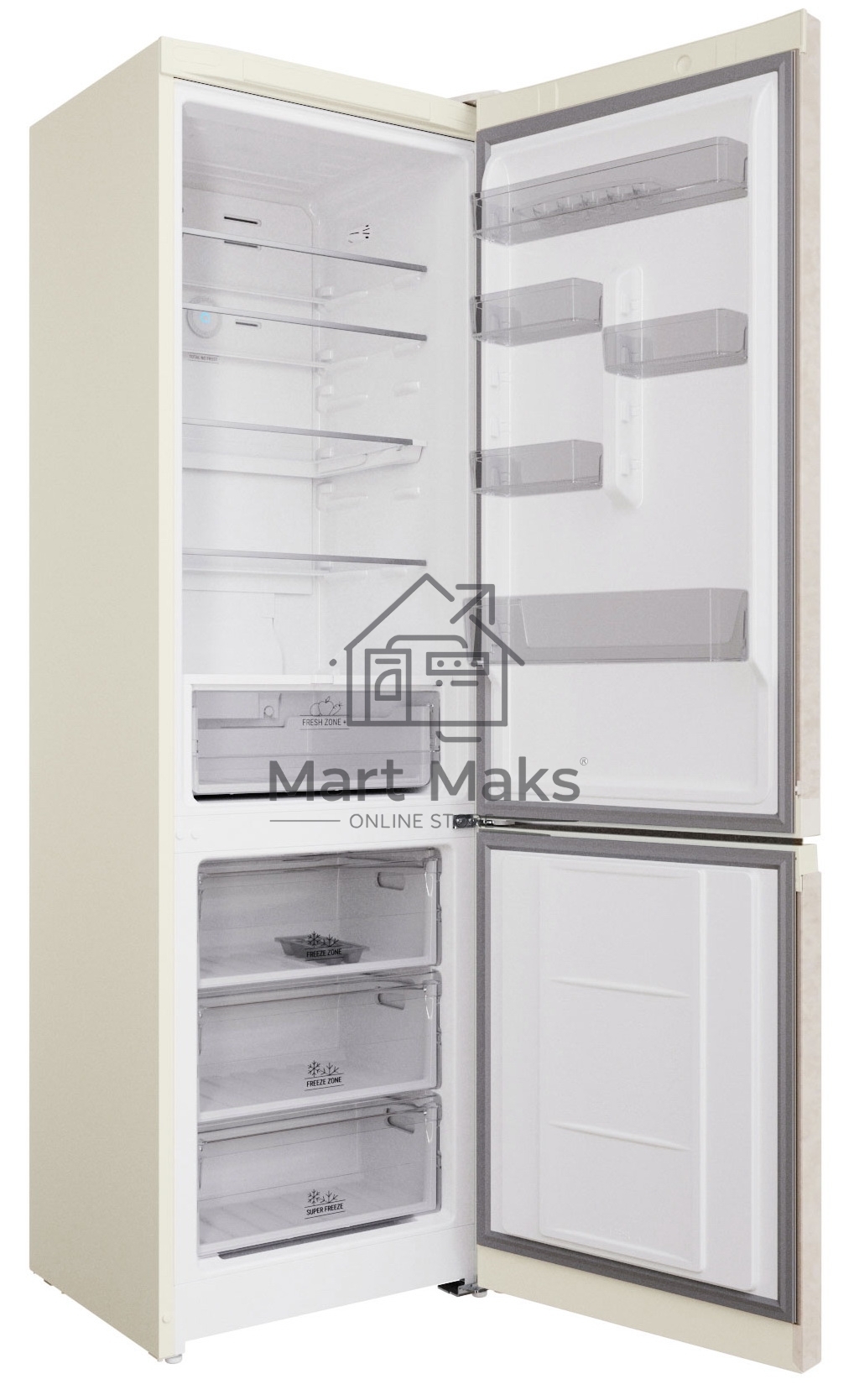 Холодильник Hotpoint HT 7201I AB O3 мраморный двухкамерный 239/83л морозилка снизу, No Frost