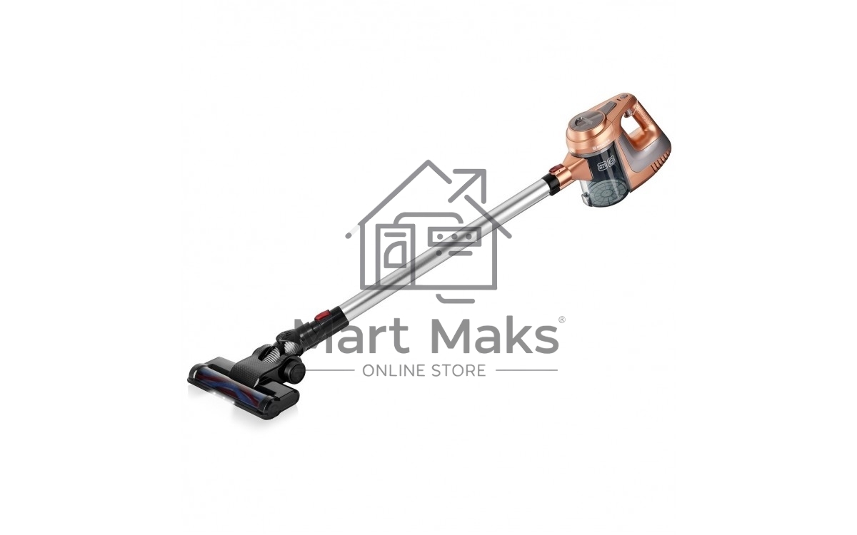 Пылесос вертикальный BRAYER BR4261 бежевый, питание от аккумулятора, 80 Вт, уборка сухая, пылесборник 1 л, работа от АКБ max 35 мин