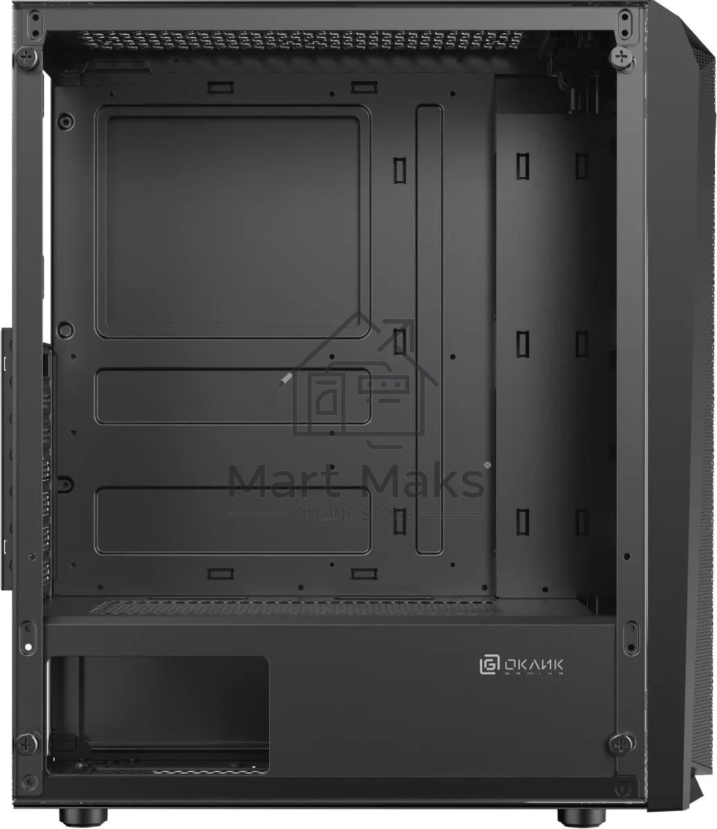 Компьютерный корпус Оклик OCC-MD302 черный без БП ATX 6x120mm 2xUSB2.0 1xUSB3.0 audio bott PSU