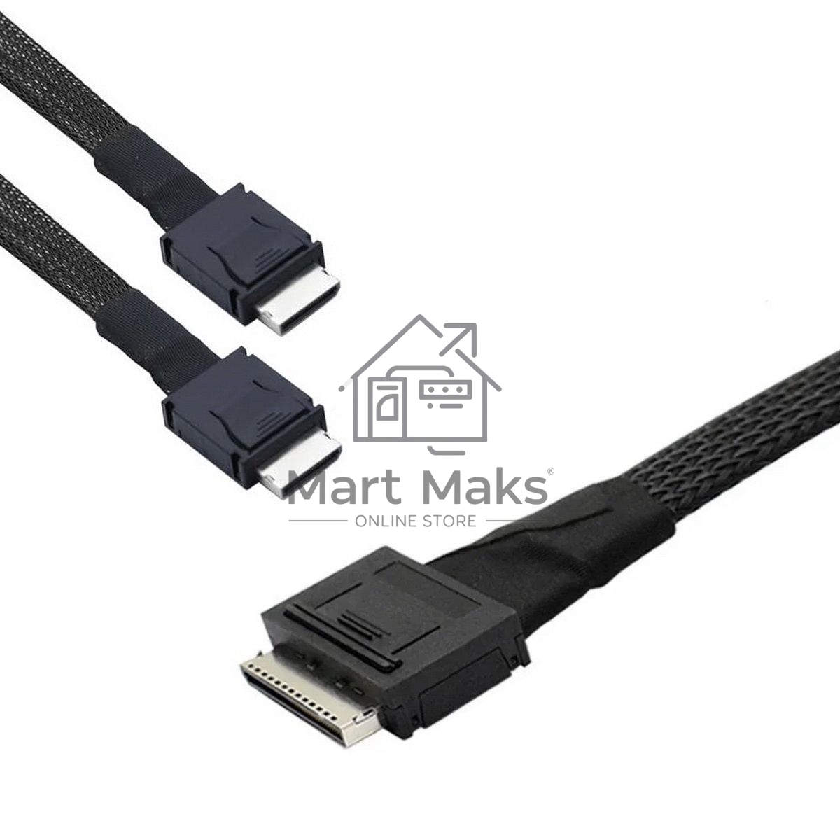 Кабель Amphenol RML80-0249/RML42-0249 Cable OcuLink SFF8611 8i to 2x SFF8611 4i, length= 80см, OEM