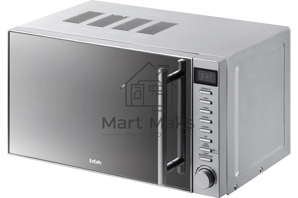Микроволновая печь BBK 20MWG-733T/BS-M серебристый, 20 л, 700 Вт, поворотный тактовый механизм, кнопки