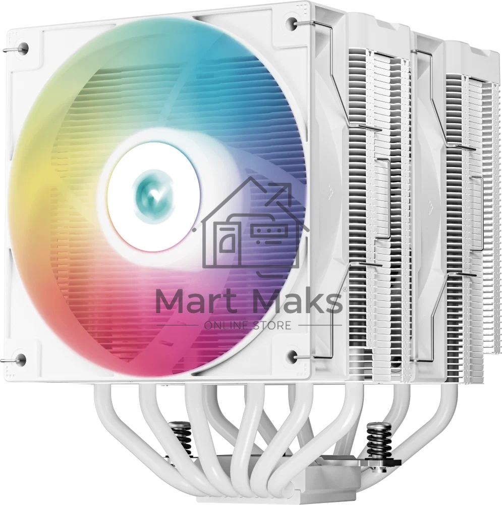 Кулер для процессора DEEPCOOL AG620 DIGITAL WH ARGB белый, 120 мм, алюминий/медь, 1950 об/мин, 29.4 дБ, 4 pin, 260 Вт, 161 мм