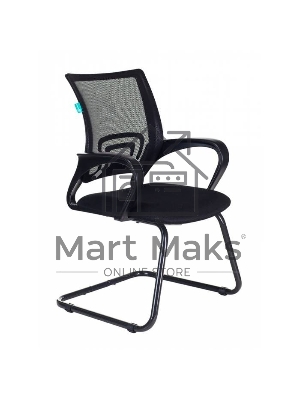 Кресло компьютерное Бюрократ CH-695N-AV/B/TW-11 на полозьях черный TW-01, сиденье черный TW-11