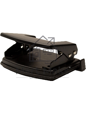 Дырокол Silwerhof Daily, до 20 листов, металл черный, отверстий: 2, с линейкой