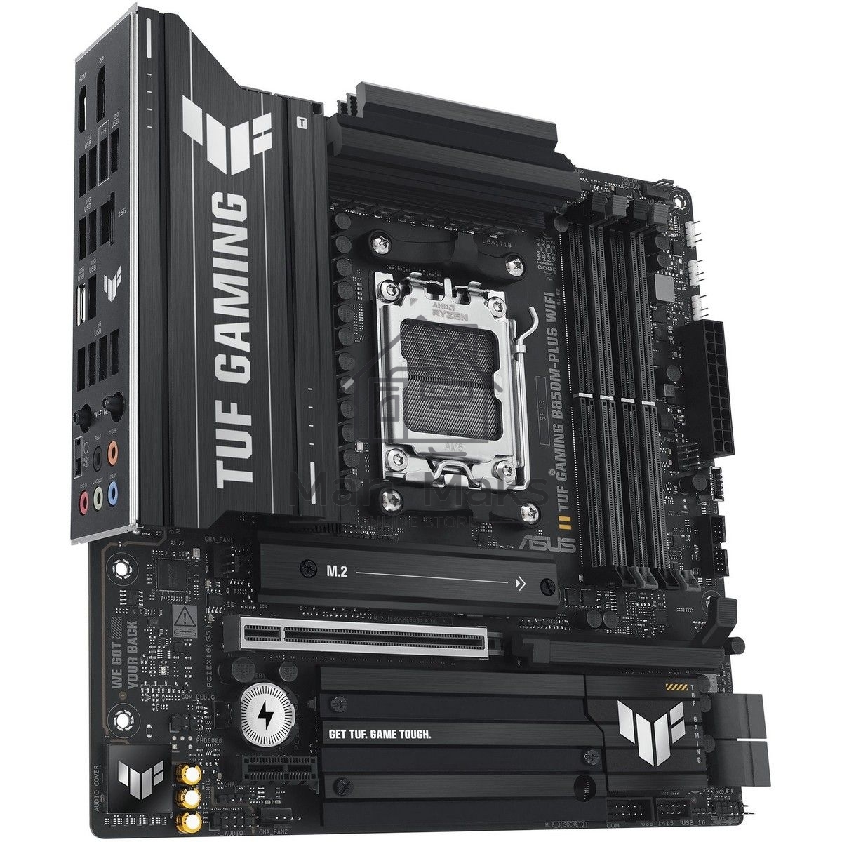 Материнская плата ASUS TUF GAMING B850M-PLUS WIFI, AM5, AMD B850, 4xDDR5, 4xSATA, 3xM.2, 1xPCIe 4.0 x16, 1xHDMI, 1xDP, 1x 2.5Gb LAN, 1xUSB-C 20Gbps, 3xUSB-A 10Gbps, 4xUSB-A 5Gbps, 4xUSB-A 2.0, 7.1, micro-ATX