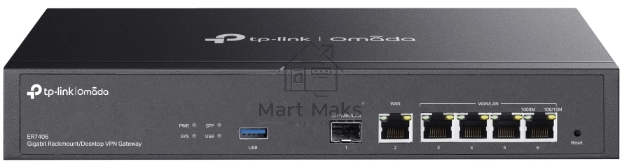 Маршрутизатор TP-Link Omada ER7406, 5×1 Гбит/с + 1×1 Гбит/с SFP, настраиваемый