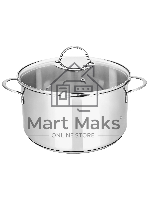 Кастрюля из нержавеющей стали APPETITE SH05273 pretty 2,7 л, стеклянная крышка с ободком и пароотводом, диаметр 18 см.