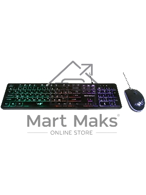 Комплект клавиатура+мышь Dialog Gan-Kata KMGK-1707U проводной, USB, 1600 DPI, чёрный