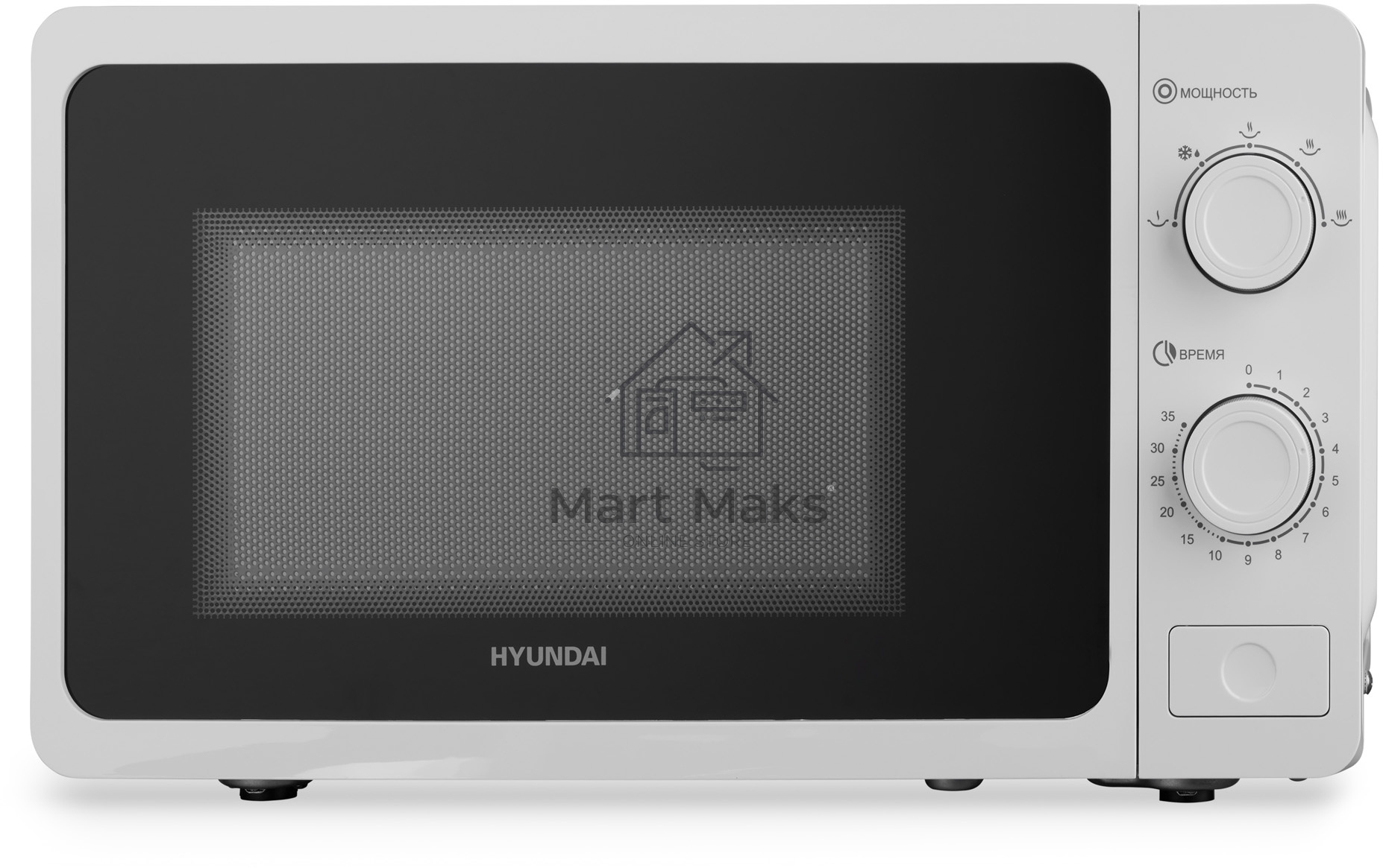 Микроволновая печь Hyundai HYM-M2009 белый, 20 л, 700 Вт, переключатели - поворотный механизм