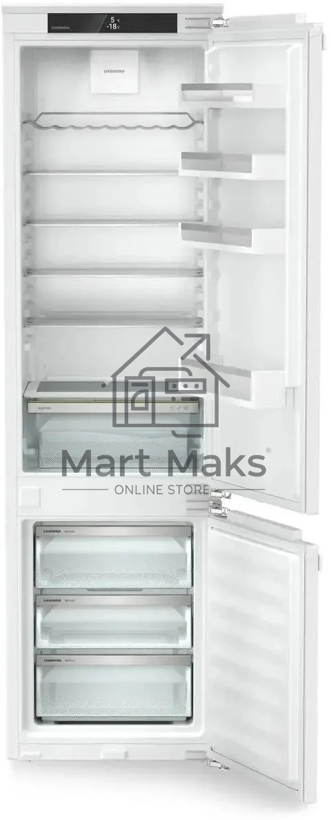 Встраиваемый холодильник Liebherr Pure, ниша 194 см, EasyFresh, МК NoFrost 3 контейнера, сенсорный дисплей Touch, door-on-door.
