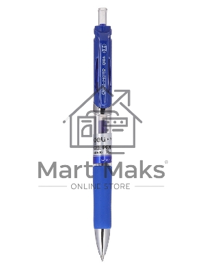 Ручка гелевая Deli Mate EQ10430 автоматическая, 0.5мм, резиновая манжета, прозрачный, синие чернила