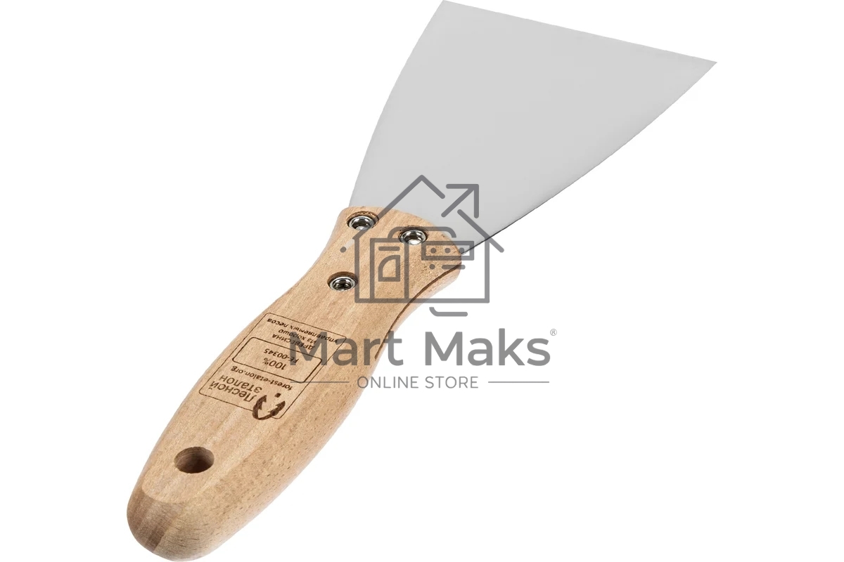 Шпательная лопатка Matrix из нержавеющей стали, 80 мм, буковая рукоятка, EFP