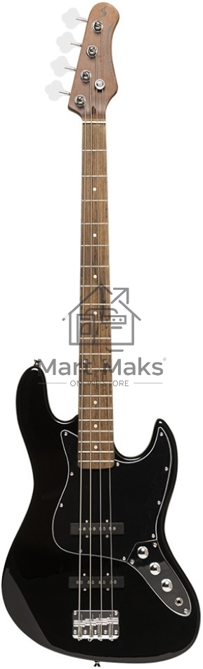 Бас-гитара STAGG SBJ-30 BLK 4-х струнная форма Jazz Bass, корпус павловния, гриф клен, накладка грифа палисандр, 20 ладов, мензура 867 мм, колки никелированные, бридж JB Classic, звукосниматели 2xJB, регуляторы 2x громкости, 1x тона, цвет черный