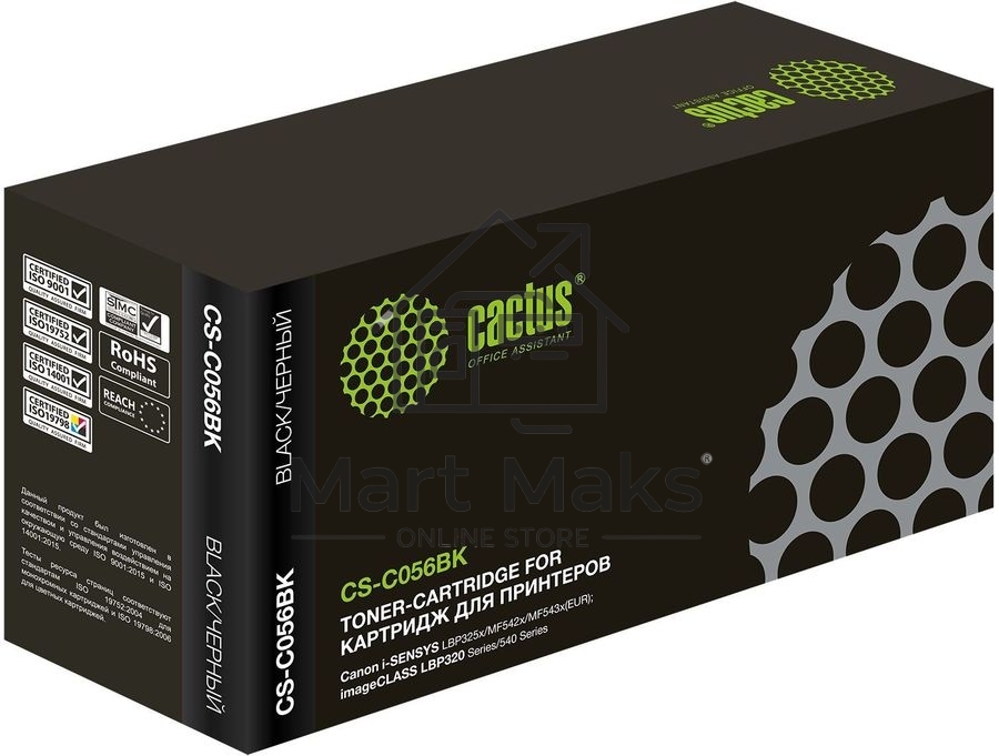 Картридж лазерный Cactus CS-C056BK черный (5100 стр.) для Canon i-SENSYS LBP325x/MF542x/MF543x